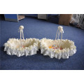 Beautiful flower bridal party lace satin decoration wedding flower girl basket